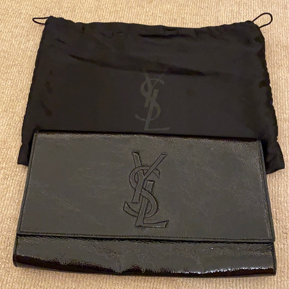 YSL Black Patent Clutch Like new condition